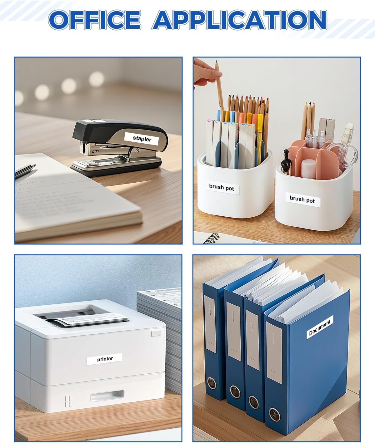 10-Pack Tze Tz Label Tape 12mm 0.47" Black on White Compatible for Brother 12mm Label Tape P Touch 12mm 0.47" White Label Maker Tape for PT-D220 PT-D210 PT-D200 PT-2430 PT-1890 PT-D610BT