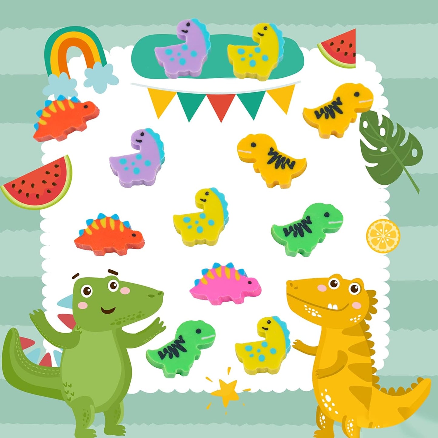 200 Pieces Mini Dinosaur Erasers Bulk Small Pencil Erasers Latex-Free Soft Erasers Pencil Erasers for for Classroom Homework Rewards, Party Favors, Gift Filling