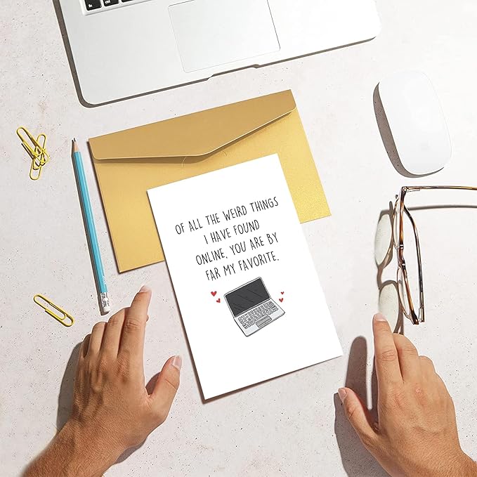 Funny Online Dating Love Card, Internet Dating Anniversary Card, Valentines Day Card for Him Her, 1 Year Anniversary Card for Online Lover