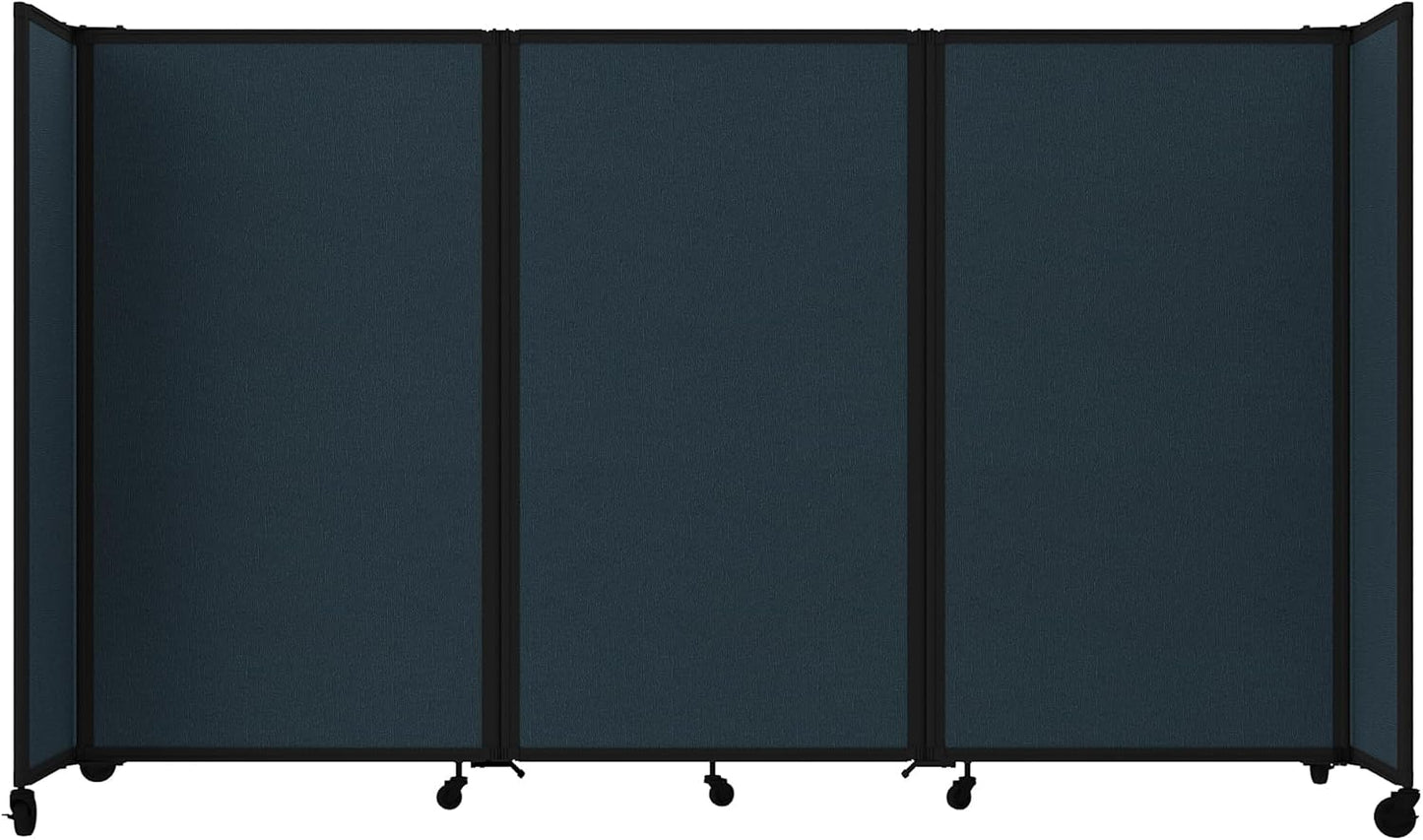 Versare Room Divider 360 Portable Wall Partition | Folding Panels | Large Freestanding Divider | Locking Wheels | Temporary Room Separator