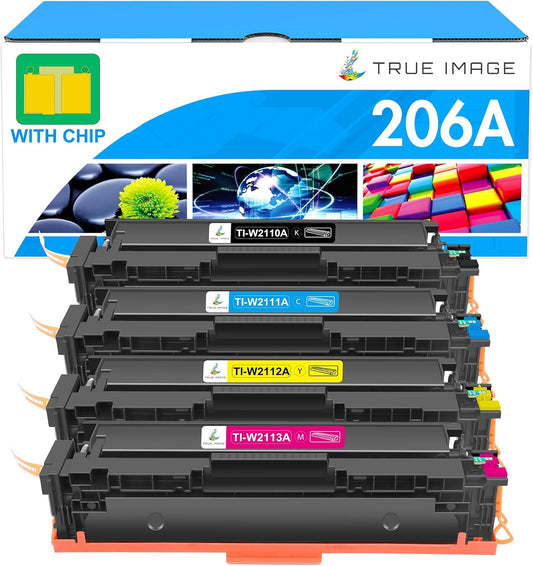 206A Toner Cartridges 4 Pack: M283fdw 206X Set Compatible Replacement for HP 206A 206X Color Laserjet Pro MFP M283fdw M283cdw M255dw M283 M255 Printer High Yield Ink (Black Cyan Yellow Magenta)