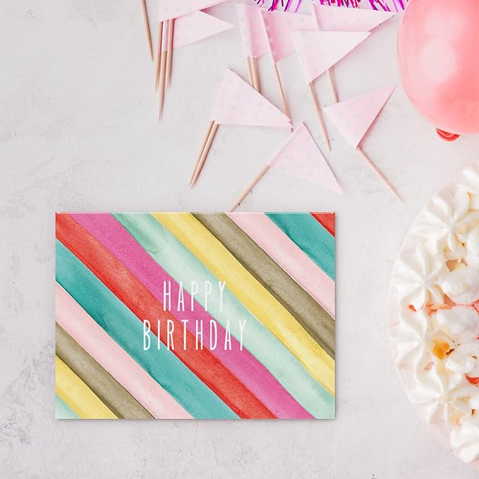 Watercolor Bulk Birthday Cards Assortment – 48pc Bulk Happy Day sheets with Envelopes Box Set – Assorted Blank Celebration Sheets for Women, Men, and Kids in a Boxed flyers Pack