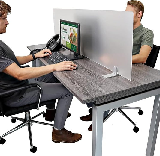 OBEX Acrylic Free Standing Screen, Divider for Desk Privacy Home & Office Partitions for Table Top Workstation, Portable Cubicle Panel for Work, 12" x 60", Frosted