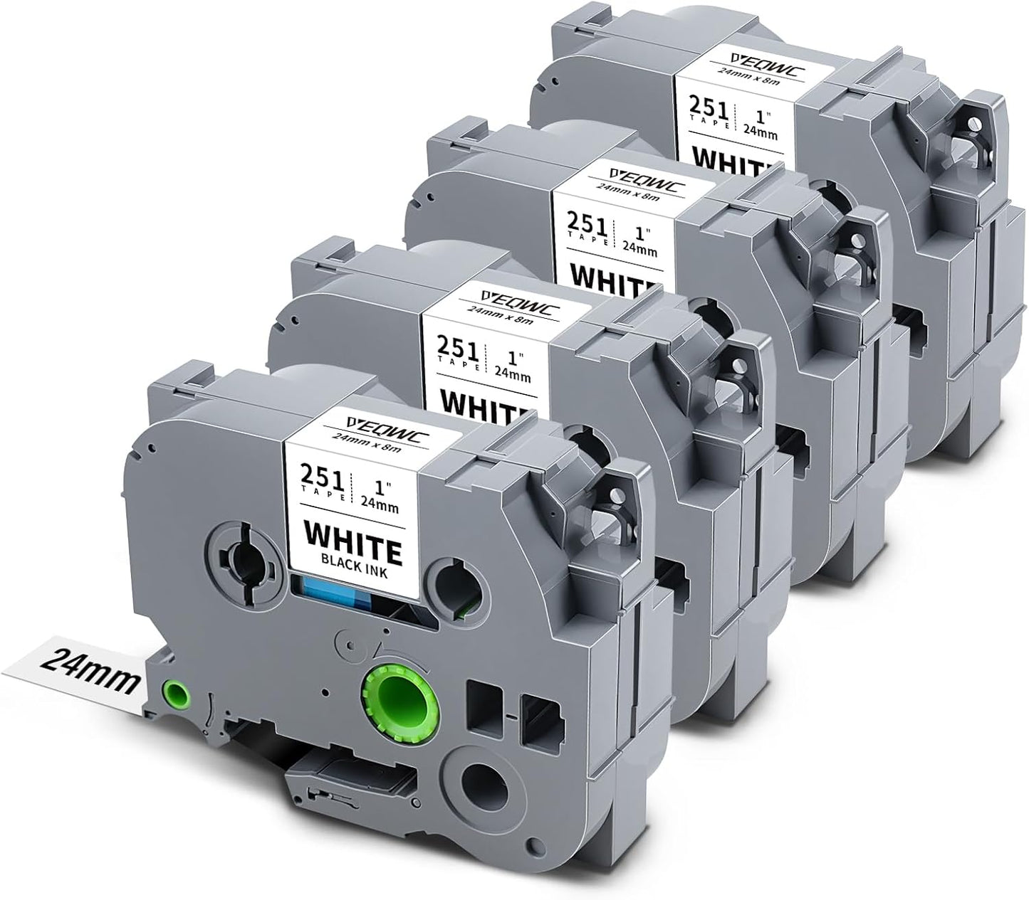 TZe251 24mm 0.94 Laminated White TZ Tape Replacement for Brother TZe-251 P Touch Label TZe Tape 24mm 1 Inch Label Maker Tape for Brother PT-D610BT PT-D600 PT-P710BT PT-P700 PT- P910BT, 4-Pack