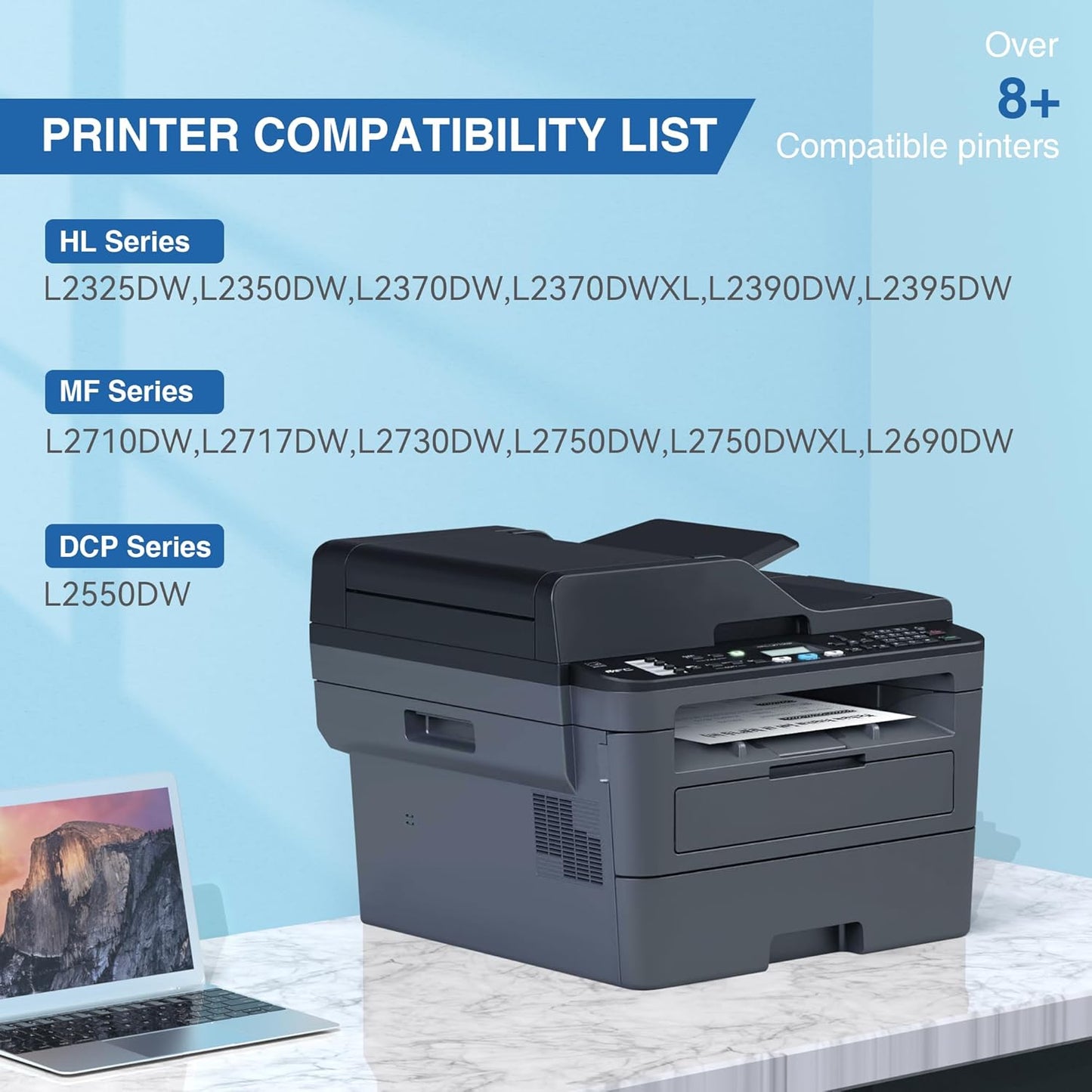 TOKYOINK TN760 Compatible Toner Cartridge Replacement for Brother TN760 TN-760 TN730 TN-730 for MFC-L2710DW MFC-L2750DW HL-L2370DW HL-L2395DW DCP-L2550DW HL-L2350DW Printer Toner Cartridges(2 Pack)