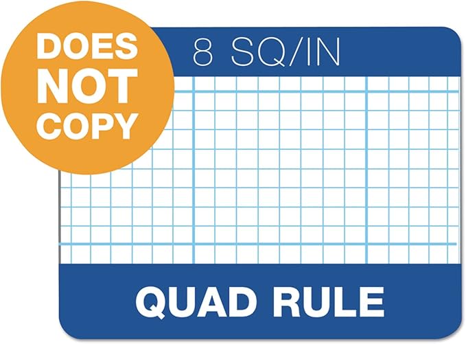 TOPS 35081 Cross Section Pads, 8 Squares, 8 1/2 x 11, White, 50 Sheets