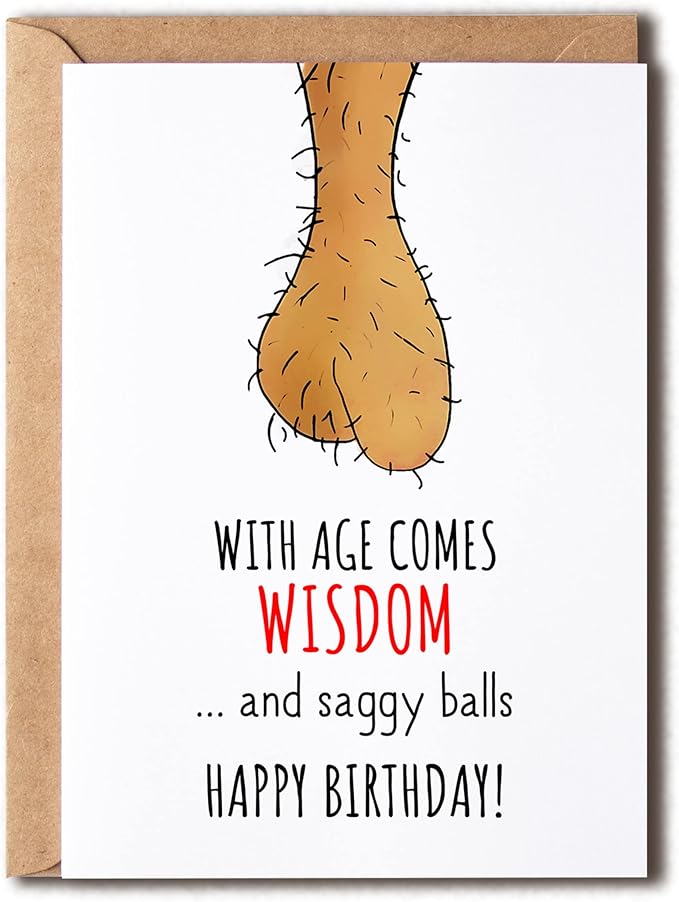 LillaGifts Birthday Cards For Him - Funny Rude Adult Theme Perfect For Birthday - Funny Anniversary Card For Husband And Boyfriend, 5 x 7 inches