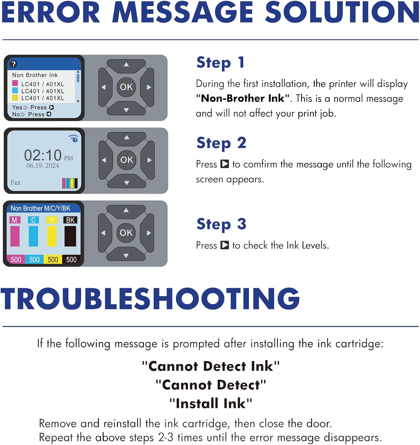 LC401XL LC401 MFC-J1010DW Ink Cartridges for Brother Printer LC 401 401XL for MFC-J1010DW MFC-J1170DW MFC-J1012DW MFC-J1800DW MFC J1010DW - 4 Pack High Yields Black Cyan Magenta Yellow