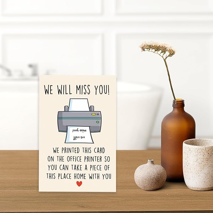 Funny Printable Retirement Card for Coworker or Boss，Happy Retiring Card Gift for Him Her,We Will Miss You, Leaving for Retiring Coworker Colleagues Boss