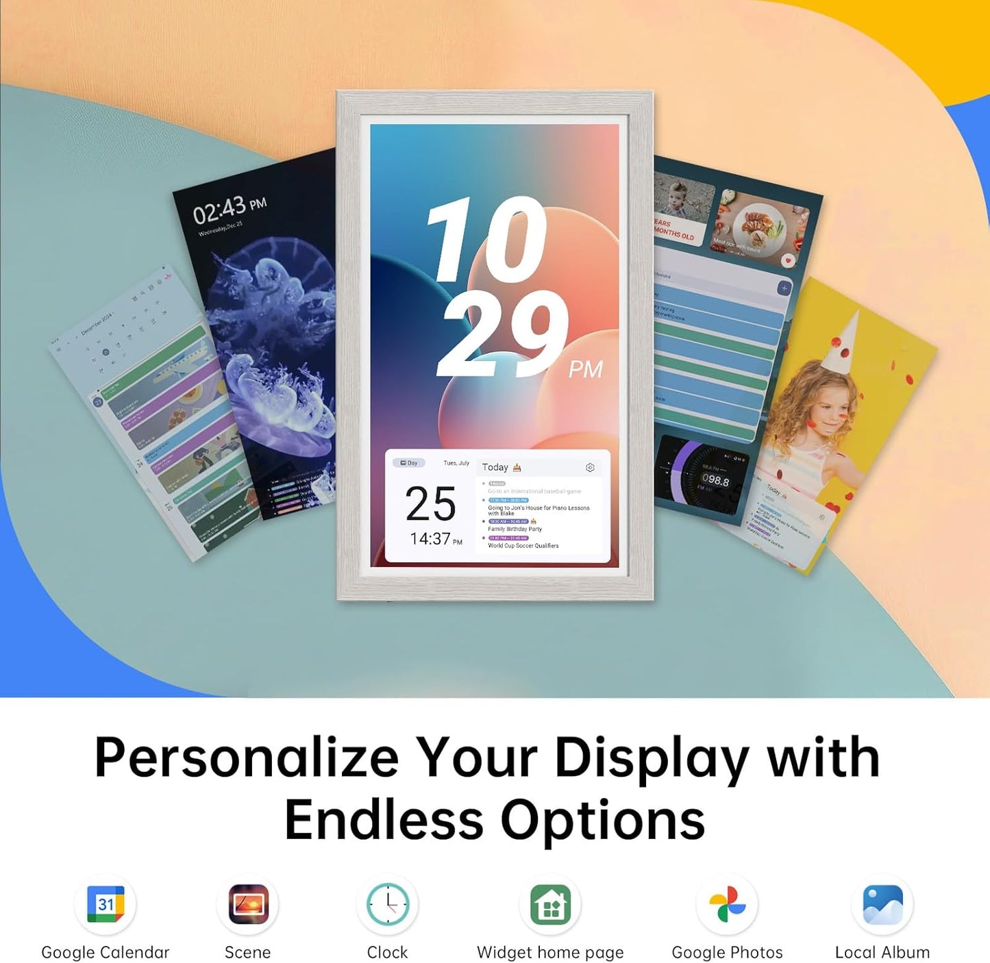 ApoloSign Digital Calendar: Electronic Calendar, Smart Touchscreen Interactive Display for Chore Chart, Family Schedules Planner, Supports All Apps via Google Play (Gray, 21.5-inch)