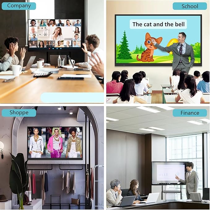 SELFIE CAT 55'' Large Smart Digital Whiteboard for Office Classroom, Interactive Smart Board White Board for Electronic Presentation Meeting, Touchscreen Boards on Classroom Office Video Conference