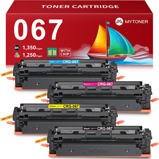 MYTONER 067 067H Toner Cartridge Set Compatible Replacement for Canon 067 067H Toner for Color imageCLASS LBP632Cdw MF656Cdw MF654Cdw MF653Cdw LBP633Cdw Printer 4 Pack 067 High Yield Ink