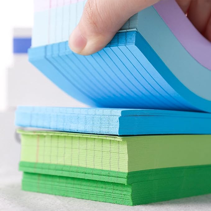 Koogel 500PCS Ruled Index Cards, 3 x 5 Inch Neon Color Flash Cards Note Cards Lined Index Cards Study Cards for School Office Learning