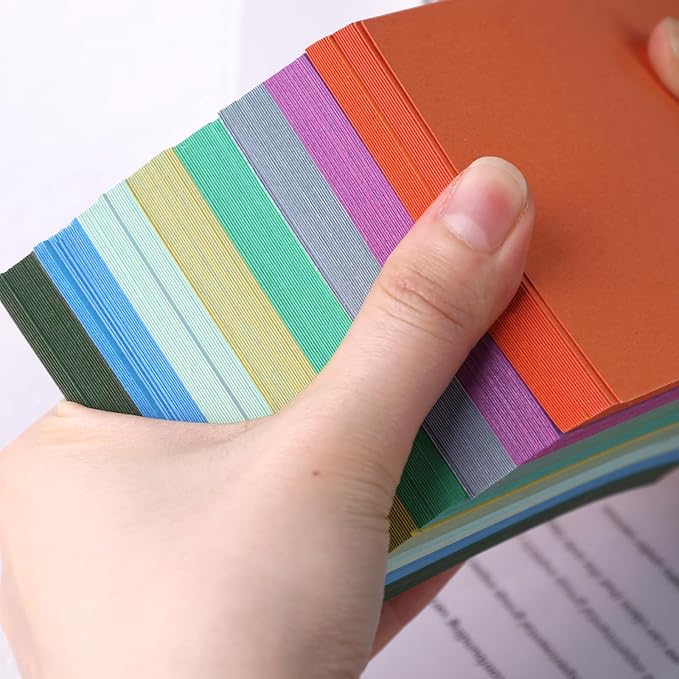 Colored Index Cards 3 x 5 Inch, 200 Pack Blank Flash Cards, 8 Assorted Colors, for School Classroom Supplies, Work Supplies