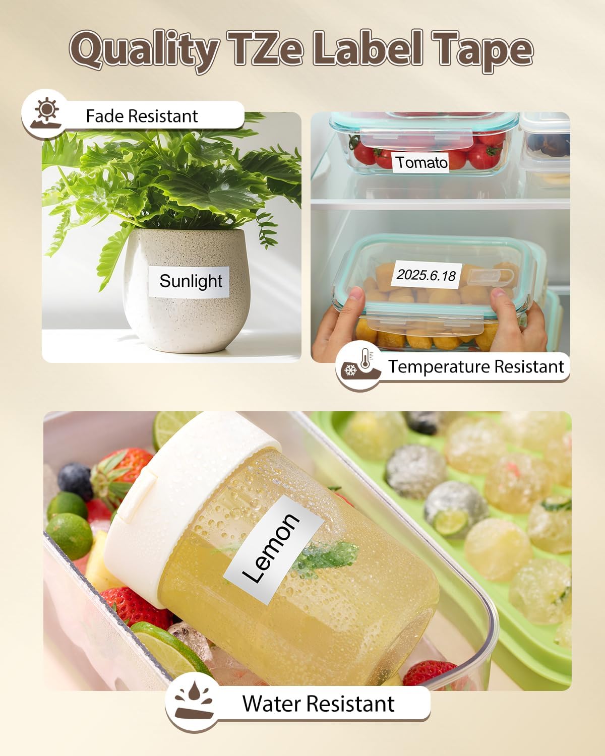 Replace for Brother TZe-251 24mm 0.94 Laminated White TZ Tape TZe251 PTouch Tape 1 Inch Work with Brother P Touch D600 E500 P700 P710BT P750W P910BT D410 PTD460BT D610BT Label Maker, 6-Pack