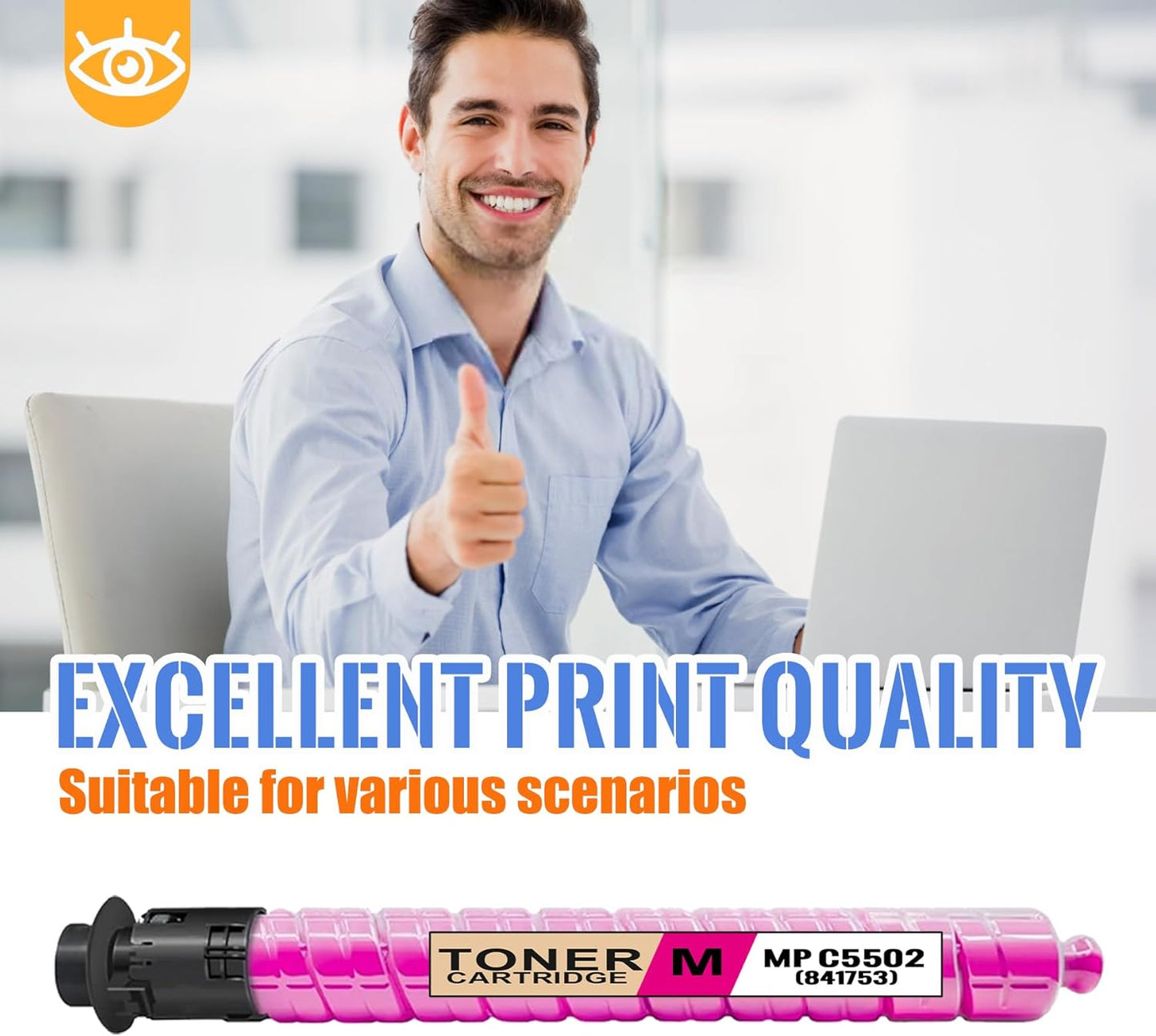 1 Pack MP C5502 Magenta Toner Cartridge | Replacement for Ricoh MP C5502 Work with Aficio MP C4502 C4502A C5502 C5502A LANIER MP C4502 C4502A C5502 C5502A SAVIN MP C4502 C4502A C5502 C5502A | 841753