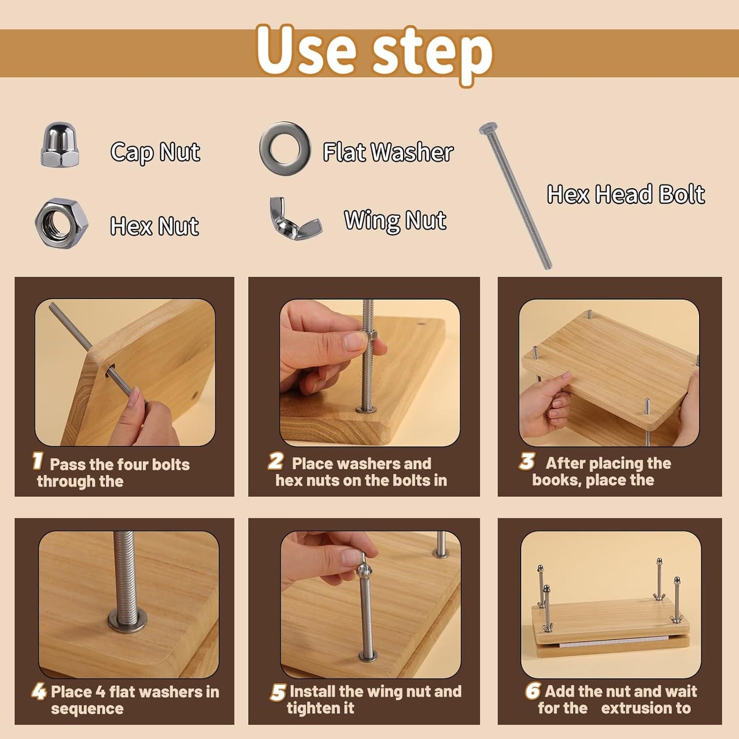 45 Pcs Book Binding Kits Bookbinding Kit Book Press 7.9”x11.6” with Book Binding Materials Bone Folder Tool Binding Cloth Webbing Strap and Storage Bag for Binding and Repair