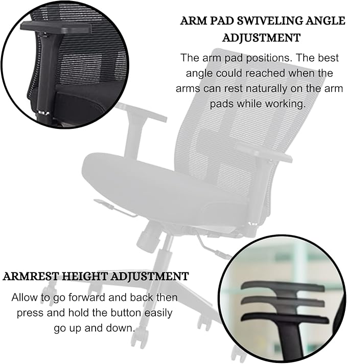 Bitchair Ergonomic Mesh Conference Room Chair - Adj Lumbar Support Computer Desk Chair with Height Adjustable Arms - Seat Depth Adjustable Home Office Chair - (Black) (Pack of 1)