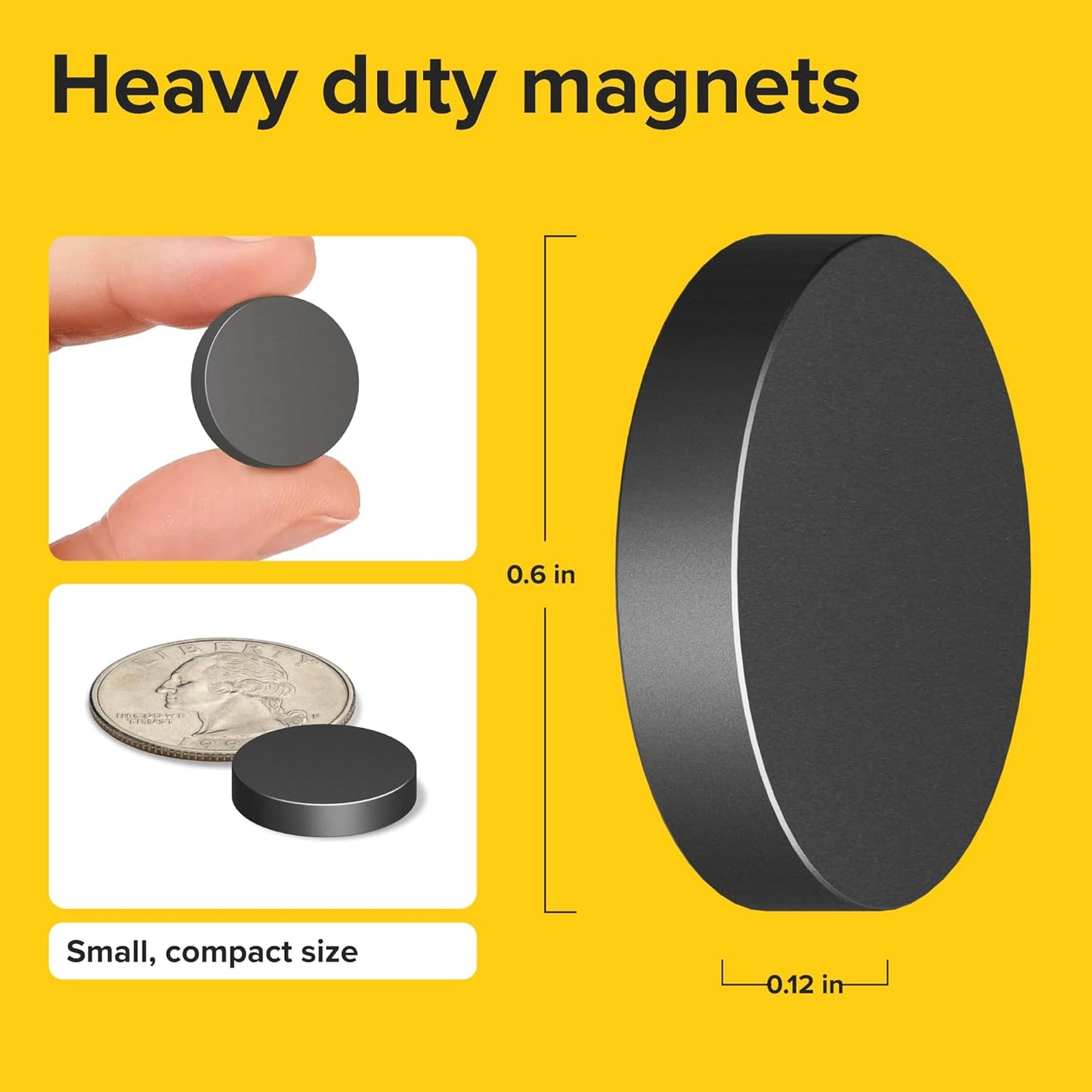 Strong Magnets Heavy Duty (45 pcs 0.6x0.12) - Round Magnet - Ceramic Magnet Ideal for DIY, Craft, Kitchen