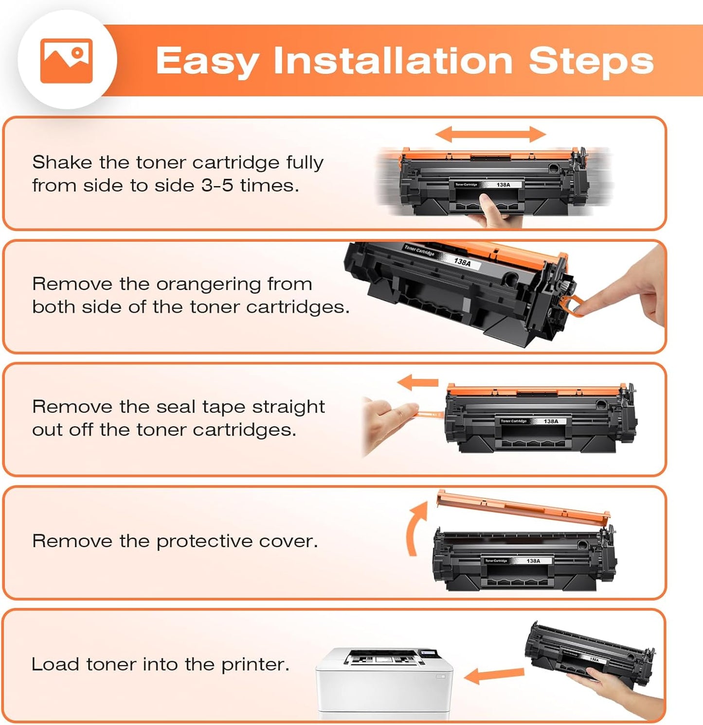 138A Toner Cartridge [with Chip] Replacement for HP 138a Black Laserjet Toner Cartridge 1380A 138A Black Toner Work with HP Pro 3001dw Pro 3001fdw MFP 3101fdw Printers