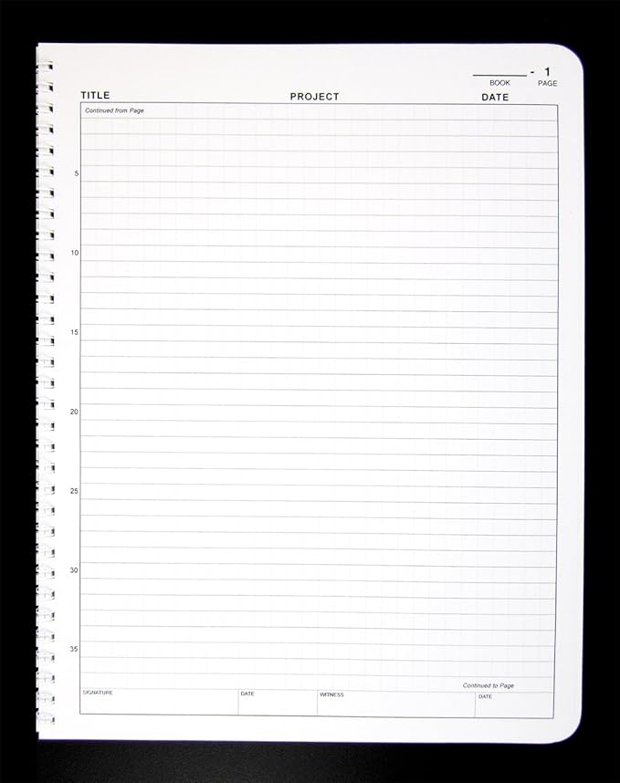 BookFactory Student Lab Notebook (Scientific Grid Format) - Standard No Carbon Copies 8.5" x 11", 100 Pages [Wire-O Bound] (LAB-100-WTG)