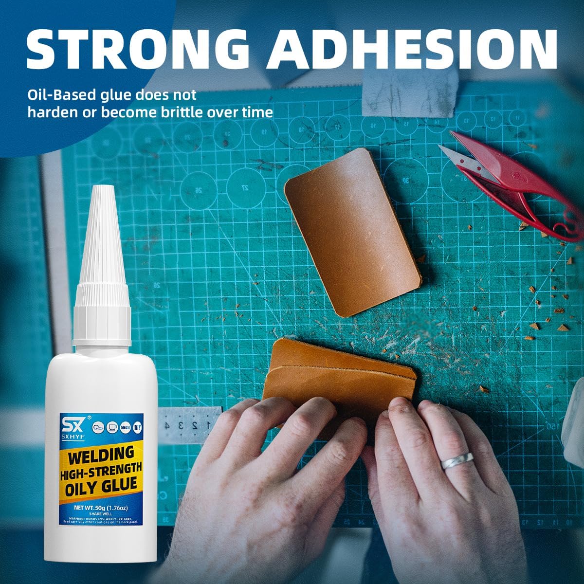 SXhyf Welding High-Strength Oily Glue - 4 Packs Ceramic Glue, Super Glue for Porcelain and Pottery Repair, Glass, Metal, Plastic, Wood, Leather, Crafts, Tile, Rubber and More, 3.52 oz (200 Gram)