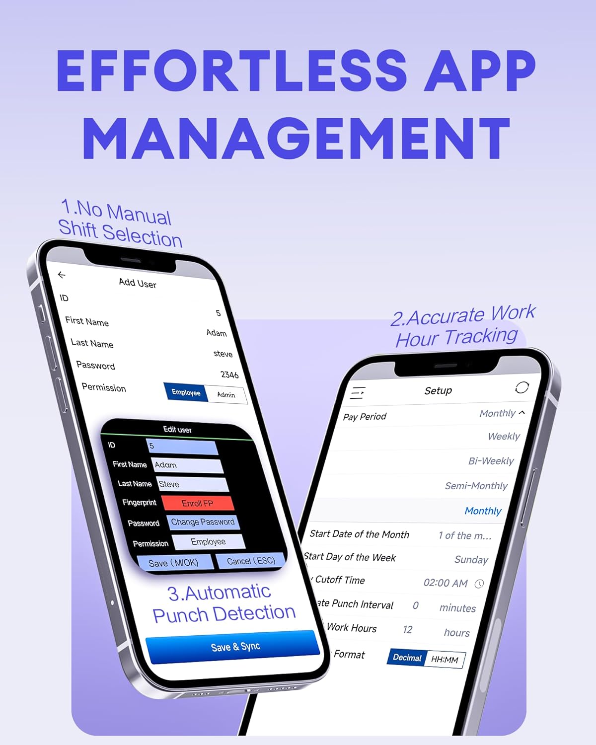 NGTeco Time Clocks for Employees Small Business with Face, Finger Scan, RFID and PIN Punching in One, MB2 Office Time Card Machine Automatic Punch with APP for iOS Android (0 Monthly Fee)