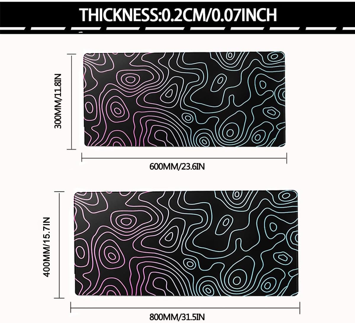 Large Mouse Pad for Desk - Gaming Mouse Pad with Non-Slip Base Stitched Edges, Desk Mat Desk Pad for Keyboard and Mouse