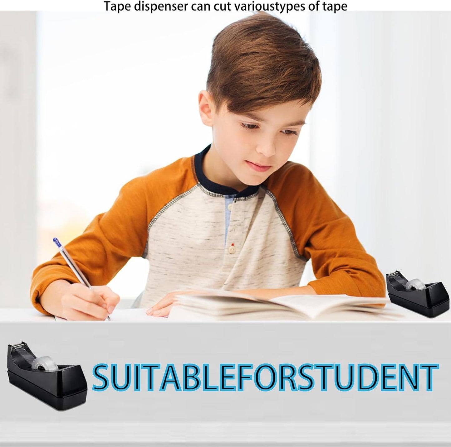 Transparent Tape with Dispenser 10 Pack Tape Dispensers Desk unweighted Non Skid Base Desktop Dispenser Bulk for Office Home School