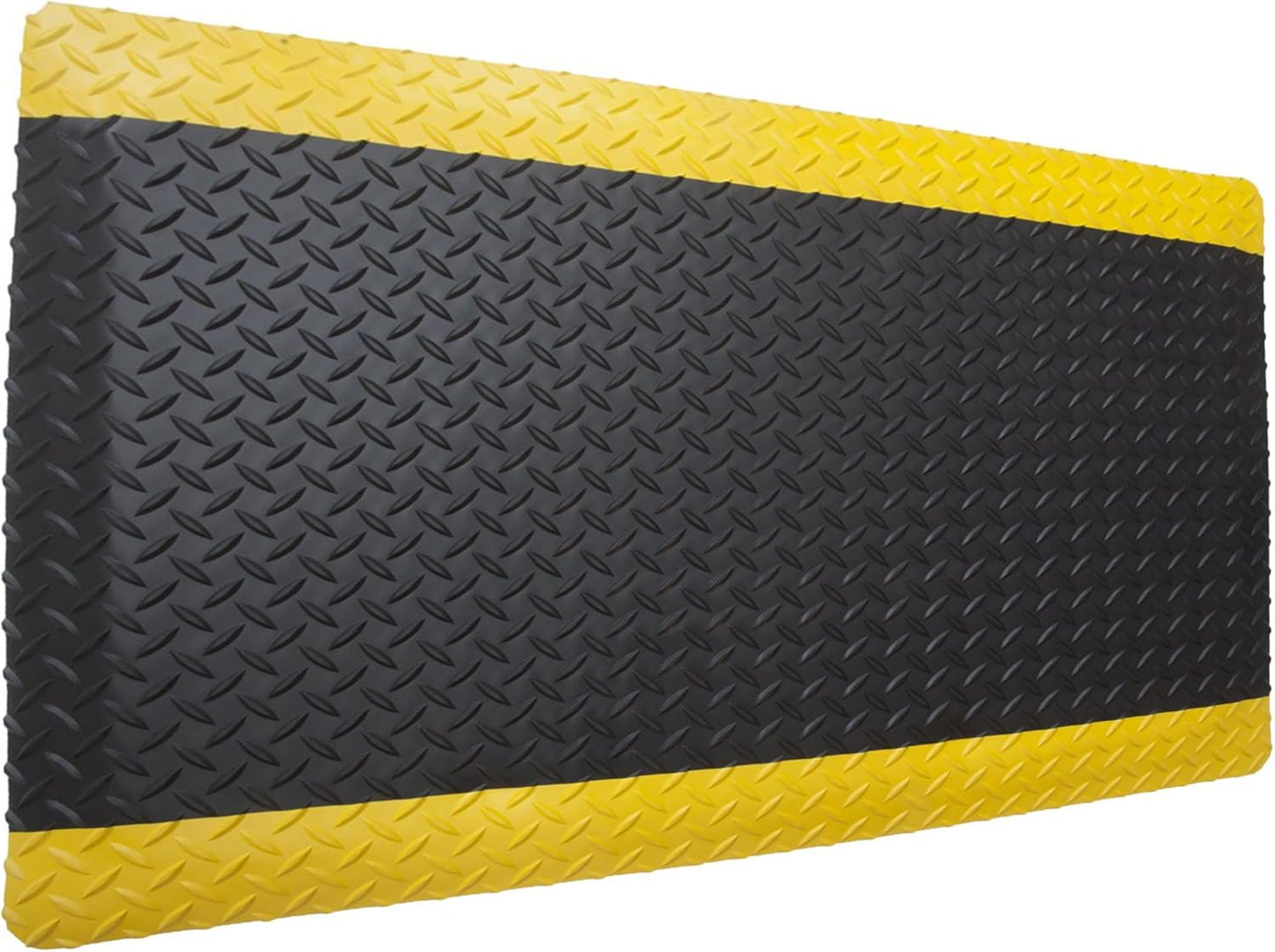 Rhino Mats, American Classic Diamond Anti-Fatigue Mats, Industrial Ergonomic Comfort Standing Mat for Work, Home, Garage, Office, Kitchen or Anywhere (Black/Yellow 9/16" Thick, 3 FT. x 9 FT.)