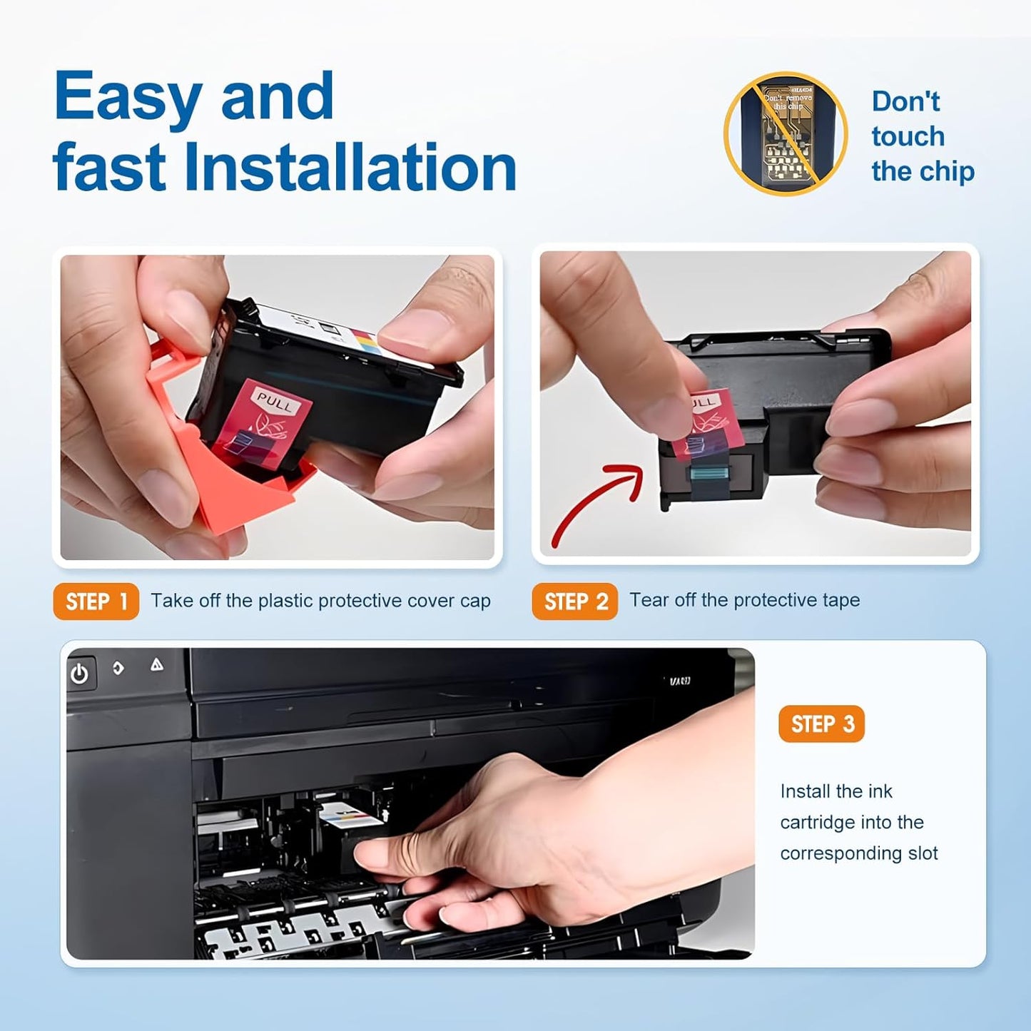 64XL Ink Cartridge Combo Pack Compatible for HP Ink 64 Black and Color 64XL Ink Cartridge Combo Work with Envy Photo 7855 7858 7155 7120 7800 6252 6255 7158 7100 7164 Tango Series Printer