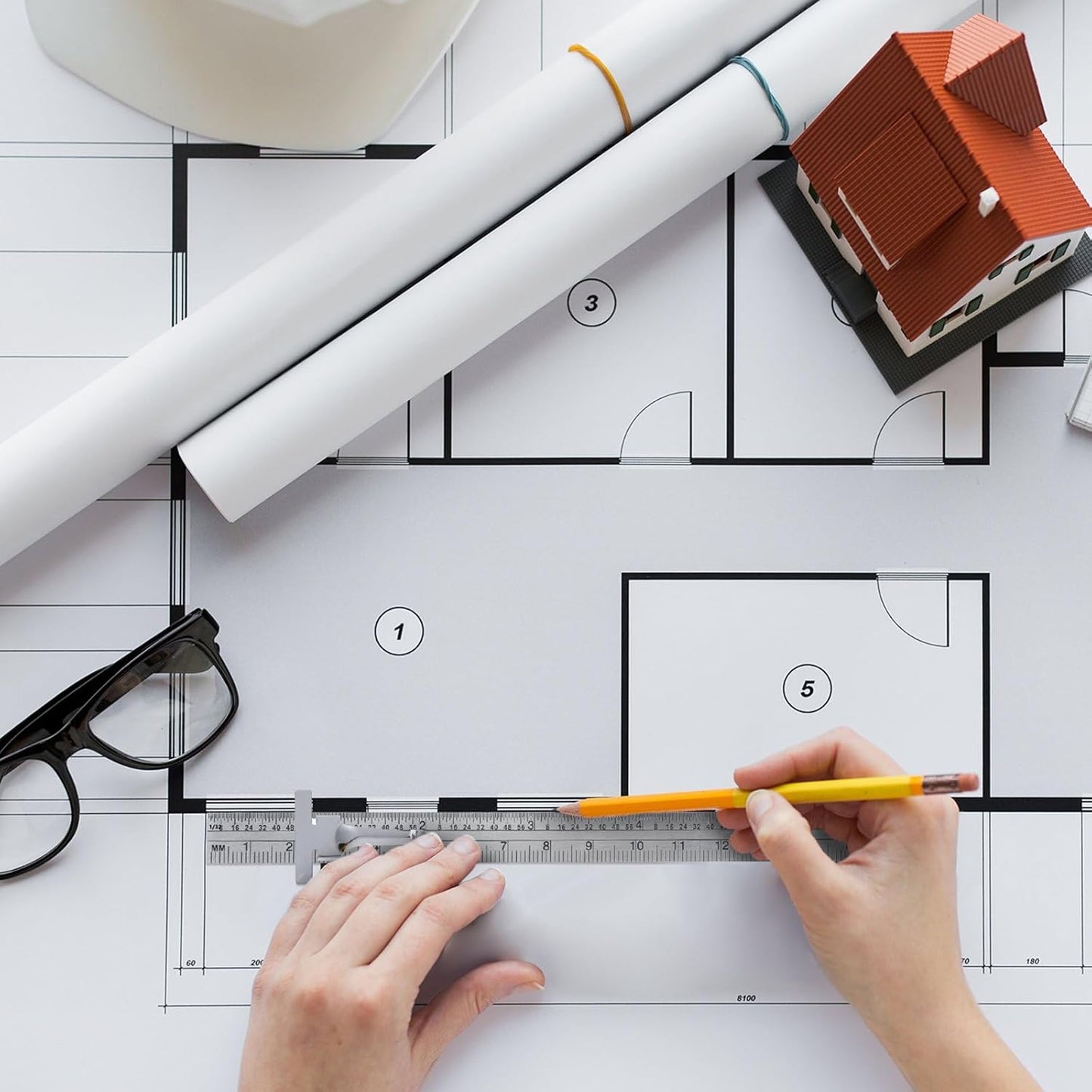 6 Inch 15 cm Pocket Ruler Flexible Precision Stainless Steel Ruler with Detachable Clips Stainless Steel Pocket Clip Scale Gauge Metric British System(30 Pieces)