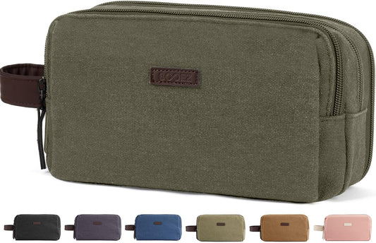 Sooez Large Pencil Case Pouch, Extra Big Pencil Pouch Pencil Bag with PU Handle & Zipper, Sturdy Pen Case with 3 Compartments, Aesthetic School College Supplies Organizer for Men Women Boys, Green