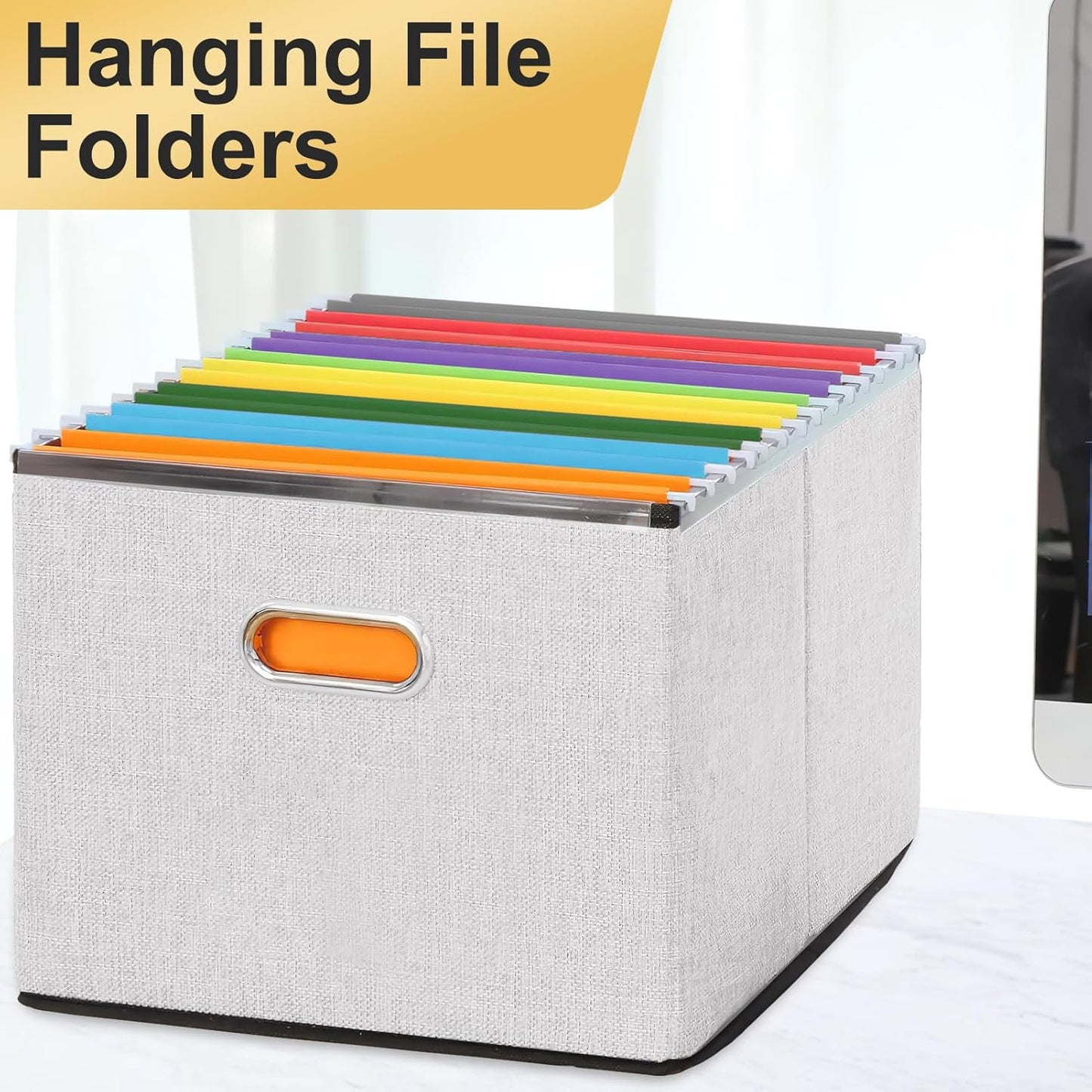 Hanging File Folders, 50 Pack Letter Size Hanging File folders with 1/5-cut Tabs, Stay Organized for Your Home and Office Bulk File, Documents and Paper, 10 Colors