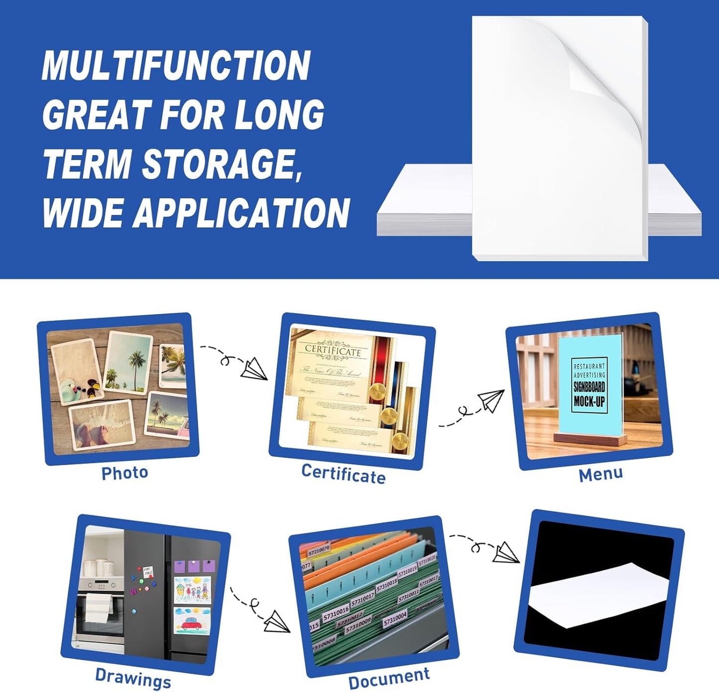 100 Pcs Printer Paper 11 x 17 Inch Copy Paper 52 lb Glossy Paper Heavy Weight Cardstock Tabloid Paper Heavy Card Stock for Presentation Laser Back to School Office Supplies(White)