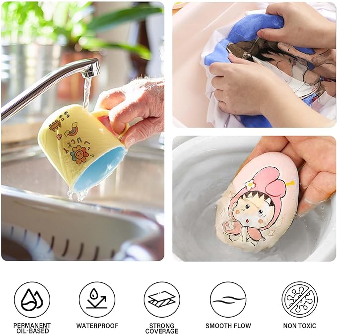 Betem 36 Colors Dual Tip Acrylic Paint Pens Markers, Premium Acrylic Paint Pens for Wood, Canvas, Stone, Rock Painting, Glass, Ceramic Surfaces, DIY Crafts Making Art Supplies