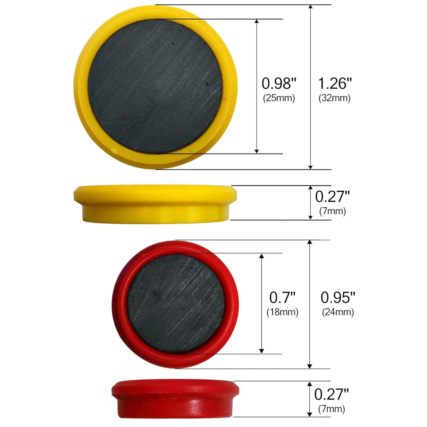 Refrigerator Magnets for Whiteboard, Fridge and Locker - Round Magnets for Classroom, Kitchen and Office - Fridge Magnets for Refrigerator 20 PCs