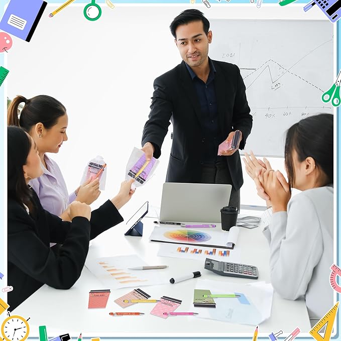 36 Set Employee Appreciation Gifts Bulk Team - 36Pack Coffee Cup Notepad+36 Ballpoint Pens+ 36 Drawstring Gift Bags, Bulk Gifts for Coworkers/Staffs/Teachers/Christmas