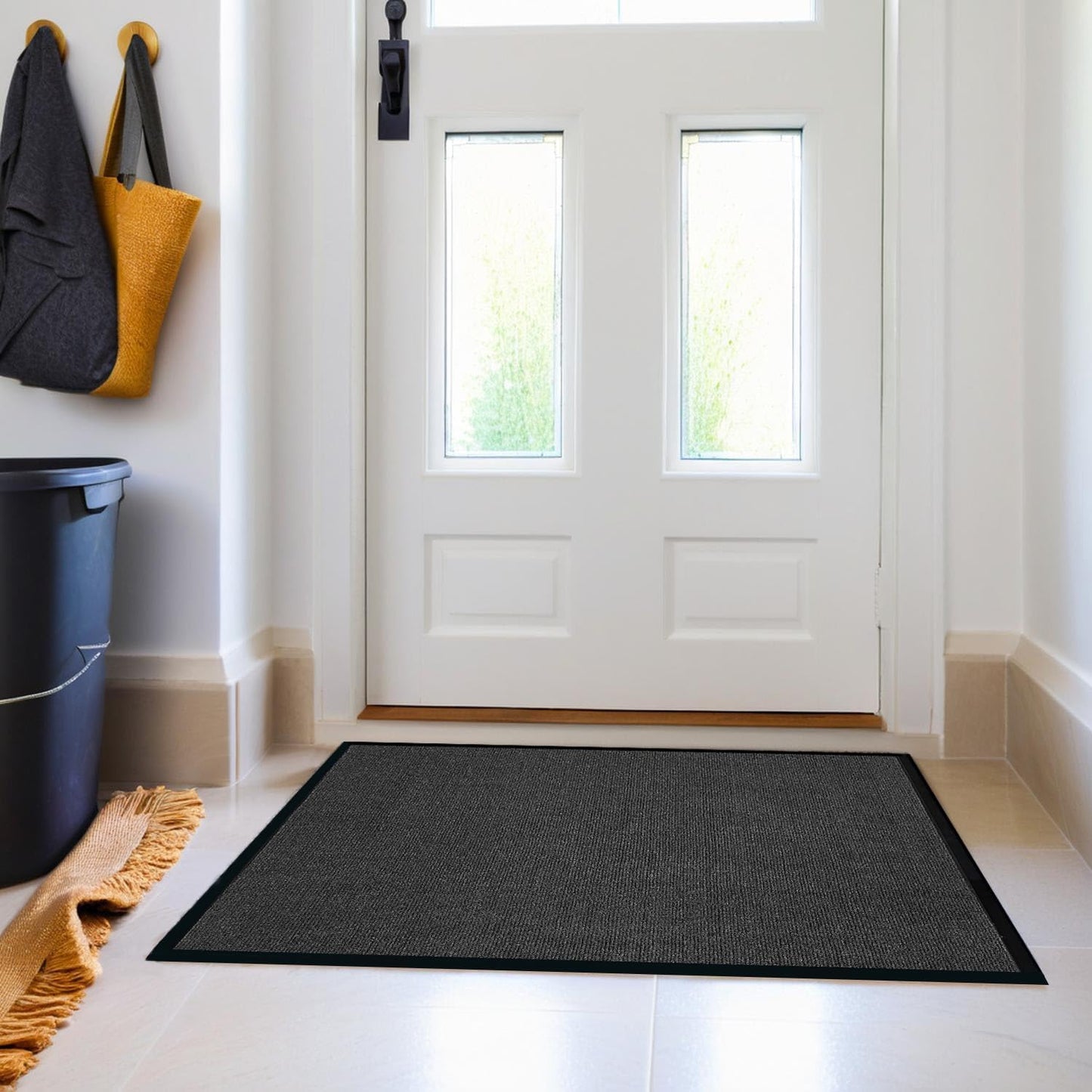 SRDDQLC Door Floor Mat Commercial Grade Large Size Heavy Duty Tough Entry Collection Slip Skid Entrance Mat with Rubber Backing Low Profile and Easy to Clean Indoor Outdoor Rug(Black, 4x8FT)