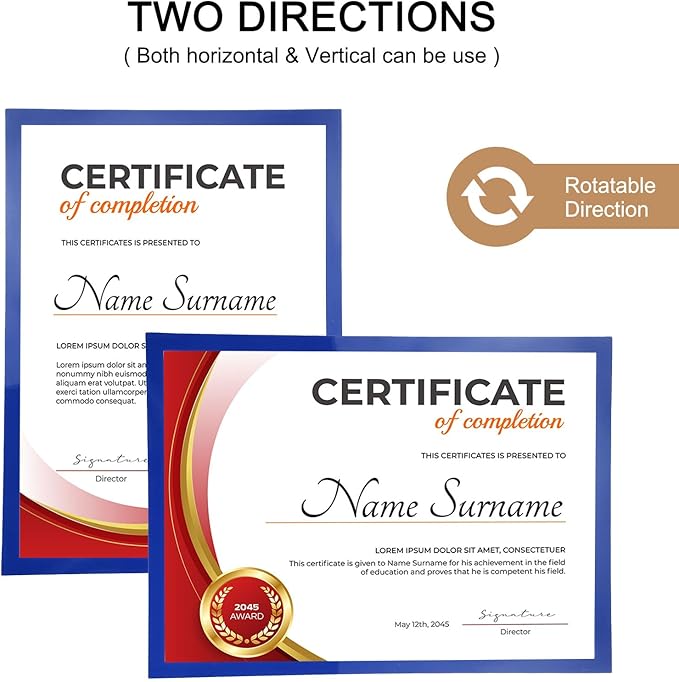 uxcell 2 Pcs Magnetic Sign Holder, 11.7" x 16.5" Self-Adhesive Magnetic Wall Signs Holder Magnetic Picture Frame Document Holder for Home Office Wall Window Displays, Dark Blue