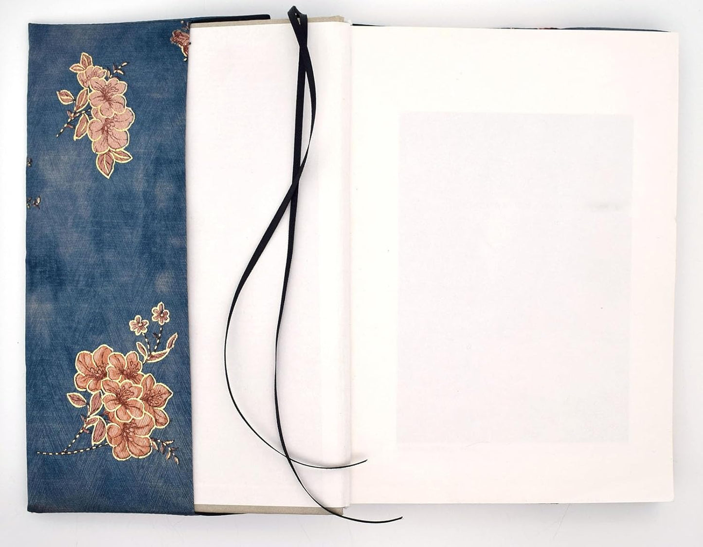 BLBMH Book Covers for Paperbacks Fit for 5.5x8.5 inch Adjustable Book Jacket Cover for Women Over 15 Soft Cloth Protector for Bible Novels Notebook Journal Book Lovers Gifts - Flower 3 Blue 8.5in