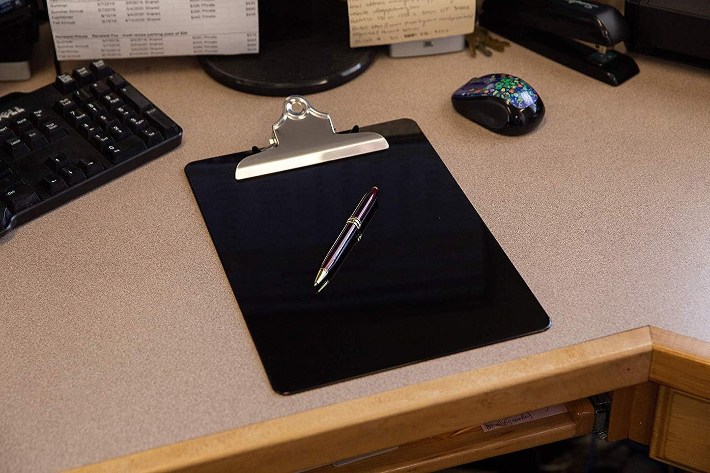 Black Plastic Clipboards (Set of 6) Multipack - 12.5x9 Inch Black Clipboard with 100 Sheets Holding Capacity Butterfly Clip | Colored Acrylic Clip Boards in Bulk | Office, Classroom, School Supplies