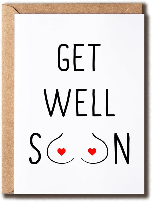 Get Well Soon Card - New Boob Card - Card For Her - Gift For Friend - Breast Card - Breast Surgery Card - Breast Reconstruction Card