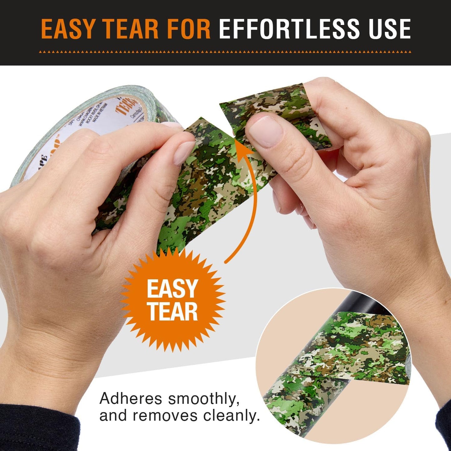 Heavy-Duty Camo Packing Tape (1 Roll) - Strong Camouflage Tape for Concealing, Decorating, Crafts, Temporary Fixes, and More - School & Office Supplies (48mm x 50m per Roll)