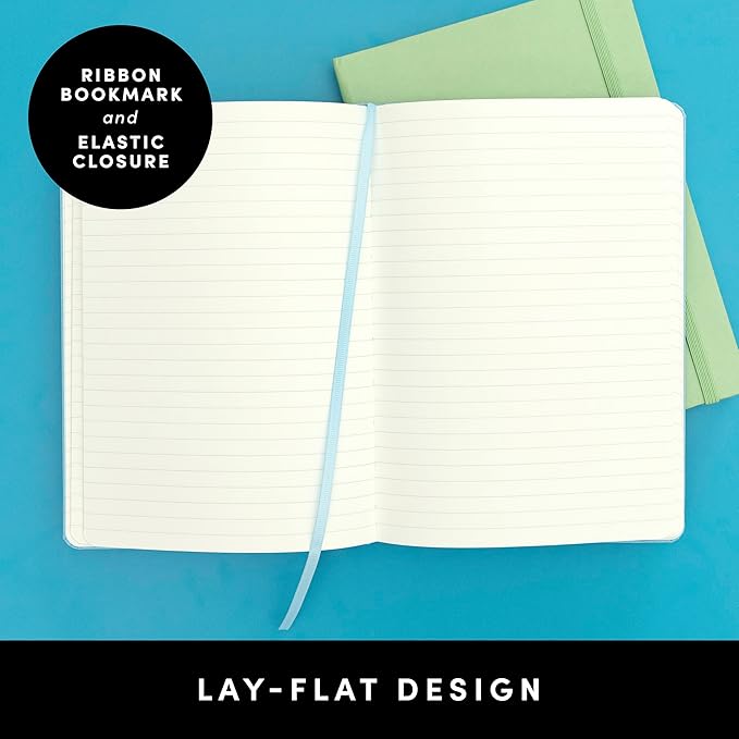 PAPERAGE Lined Journal Notebook, (Navy), 160 Pages, Medium 5.6 in x 8 in - 100 GSM Thick Paper – Hardcover Journaling Notebook for Work, School & Note Taking