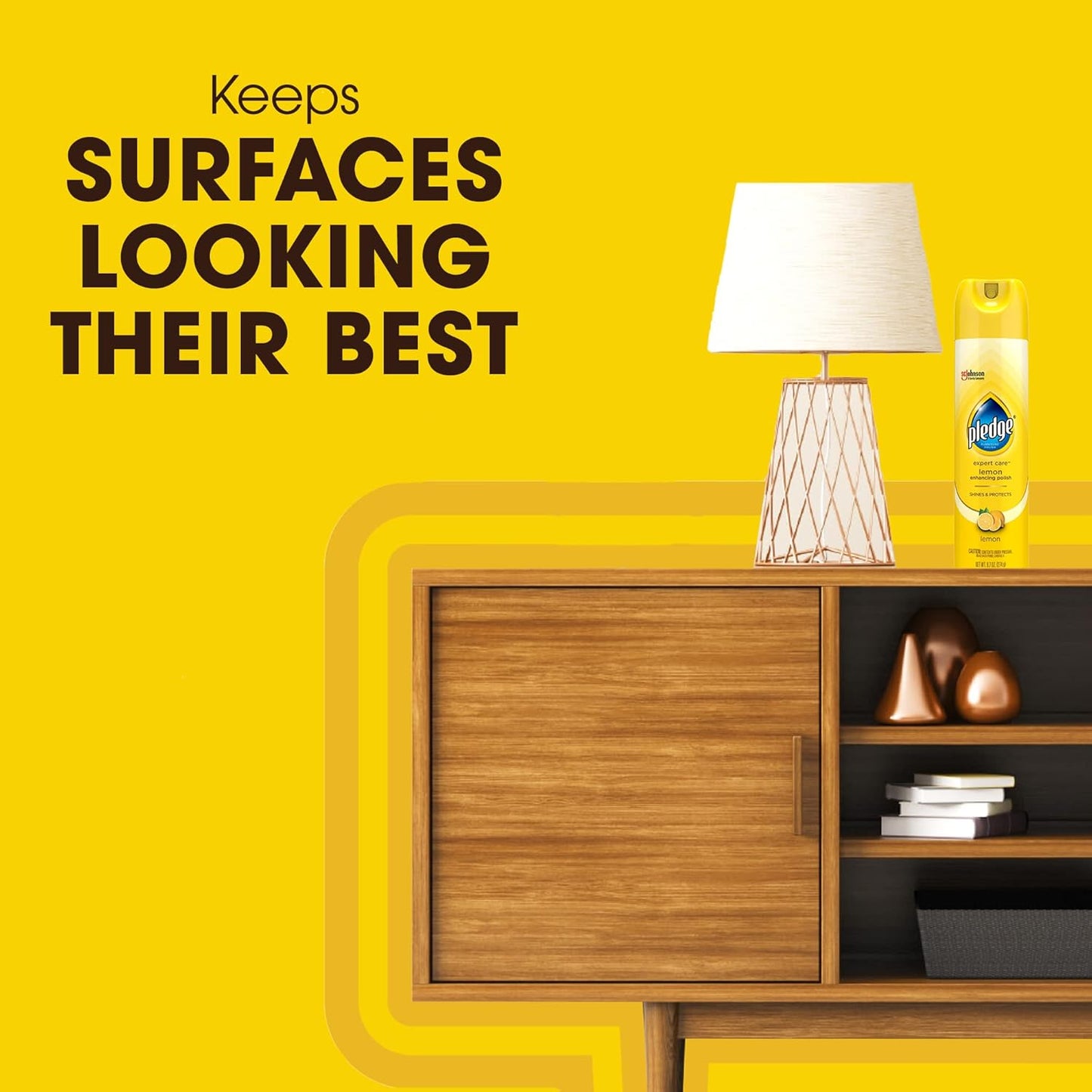 Pledge Enhancing Polish, Furniture & Wood Spray, Lemon Scent, 9.7oz (Pack of 3)