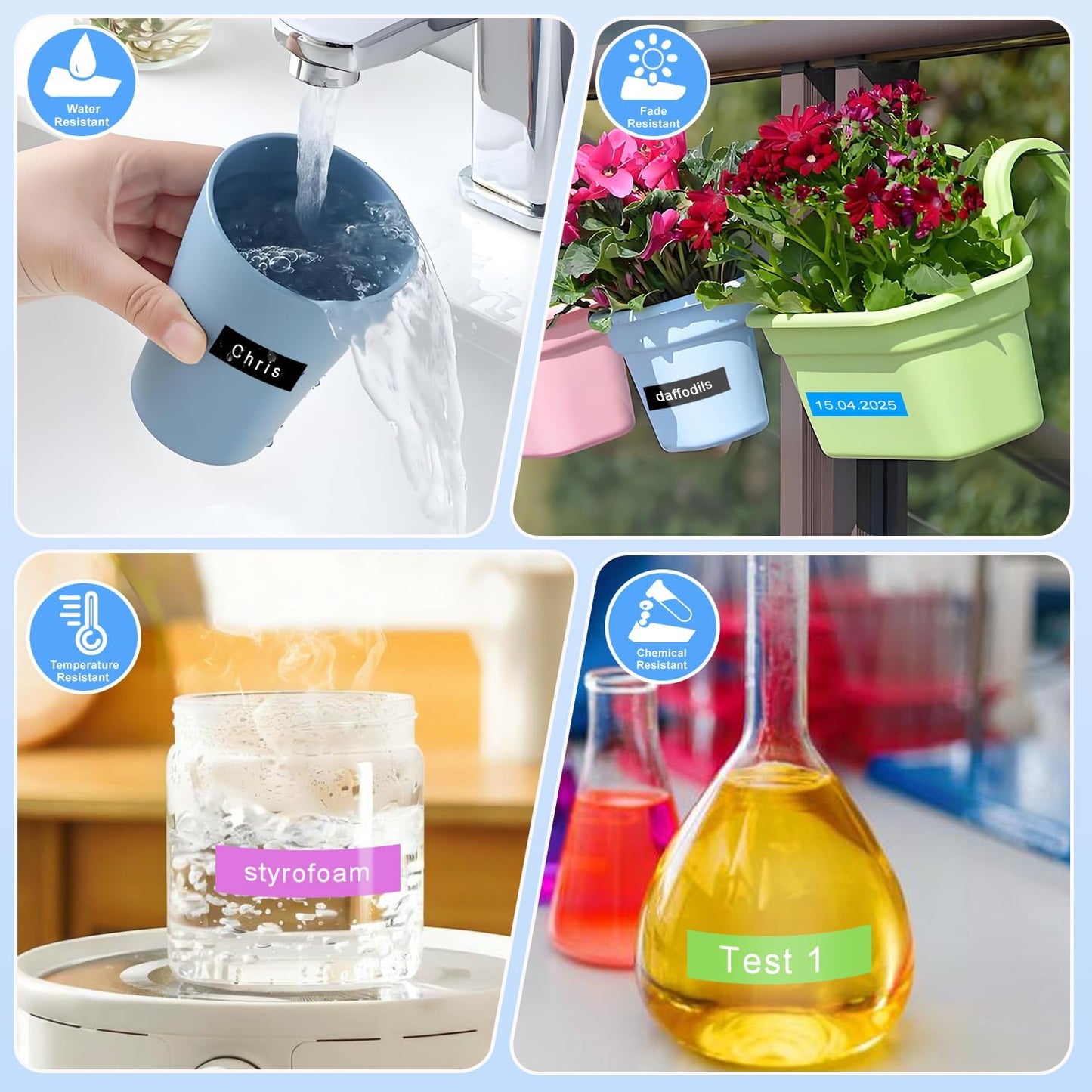 RAEMALL Compatible with Brother Label Tape TZe335 TZe435 TZe535 TZeMQG35 TZeMQP35 TZe TZ Tape, 12mm 0.47 Inch Laminated White on Color Compatible with Brother P Touch Label Maker PT-D210 H110