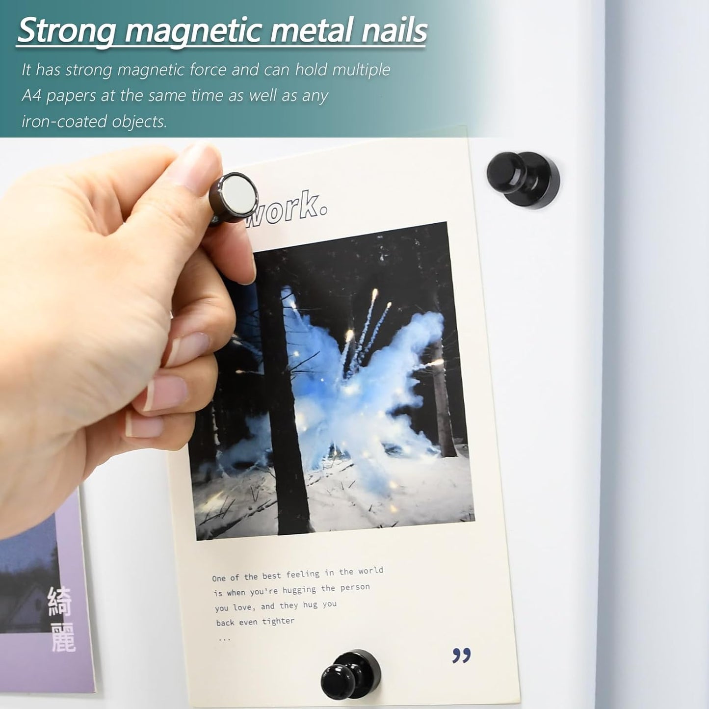 22 Pack Fridge Magnets, Black Strong Magnets for Whiteboard, Push Pin Magnets Refrigerator Magnets Small Strong Neodymium Magnet for Office, Classroom, Kitchen, Home