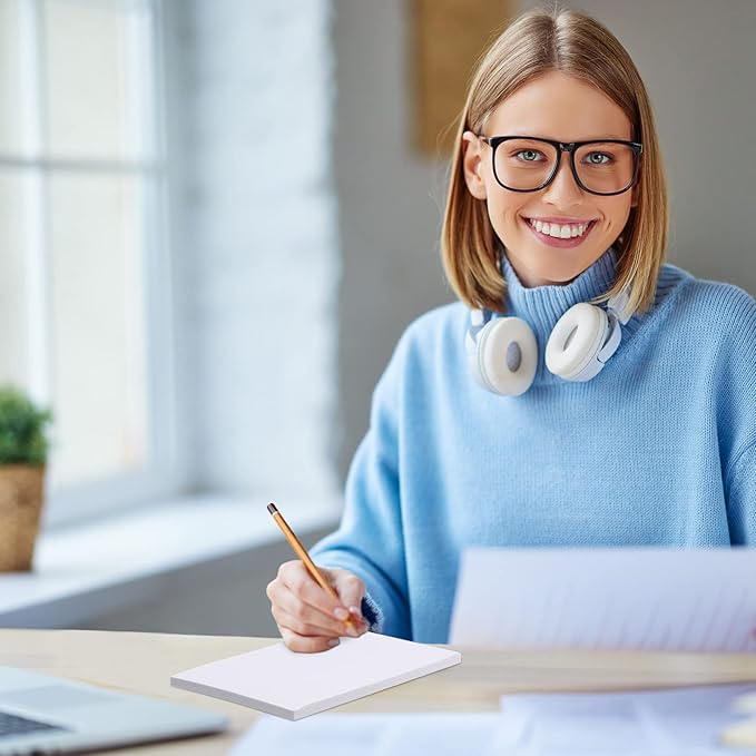 Fainne 3 x 5 Inch Paper Note Pads White Memo Pad Blank Writing Memo Scratch Paper for Waitress Waiter Book to Do Grocery List Small Notebook Restaurant Checkbook, White(60 Pack)