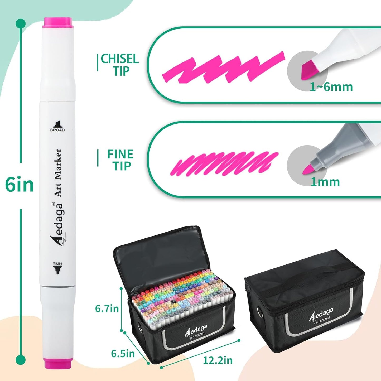 168 Colors Alcohol Markers with Free App, Dual Tip Art Markers with Kickstand Case for Artists Adults and Kids, Alcohol Based Marker for Coloring Painting Sketching and Drawing, Great Gift